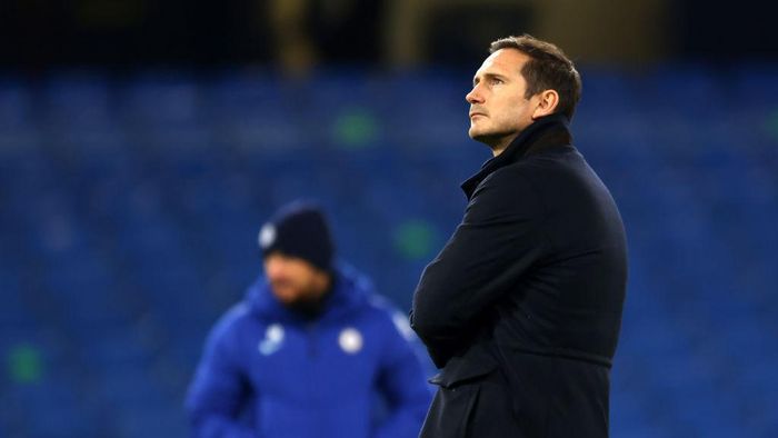 Frank Lampard LONDON, ENGLAND - DECEMBER 28: Frank Lampard, Manager of Chelsea looks on ahead of the Premier League match between Chelsea and Aston Villa at Stamford Bridge on December 28, 2020 in London, England. The match will be played without fans, behind closed doors as a Covid-19 precaution. (Photo by Richard Heathcote/Getty Images)
