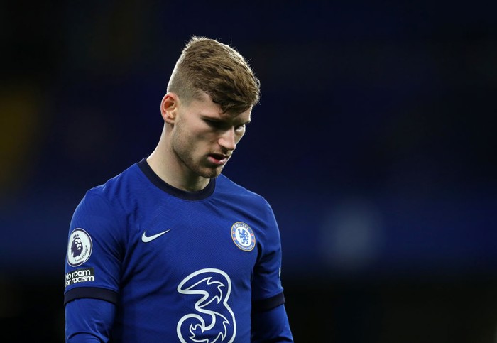 LONDON, ENGLAND - DECEMBER 21: Timo Werner of Chelsea during the Premier League match between Chelsea and West Ham United at Stamford Bridge on December 21, 2020 in London, England. (Photo by Catherine Ivill/Getty Images)