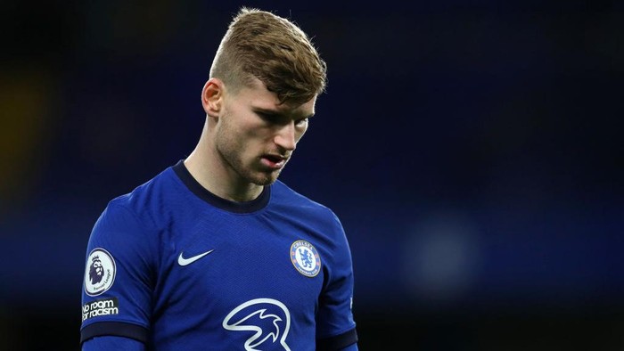 LONDON, ENGLAND - DECEMBER 21: Timo Werner of Chelsea during the Premier League match between Chelsea and West Ham United at Stamford Bridge on December 21, 2020 in London, England. (Photo by Catherine Ivill/Getty Images)