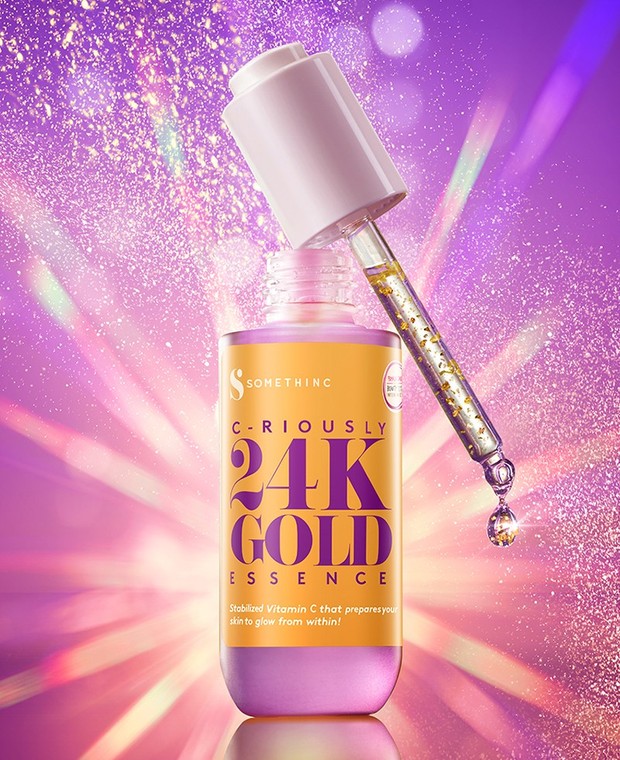 C-Riously 24K Gold Essence/somethinc.com Dengan kandungan vitamin c dan 24k gold, mampu mencerahkan wajah