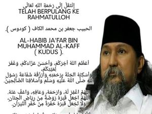 Ulama Karismatik Habib Jafar bin Muhammad Alkaff Wafat