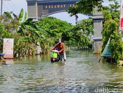 Banjir Rendam Jalan dan Puluhan Hektare Tambak di 2 Kecamatan Lamongan