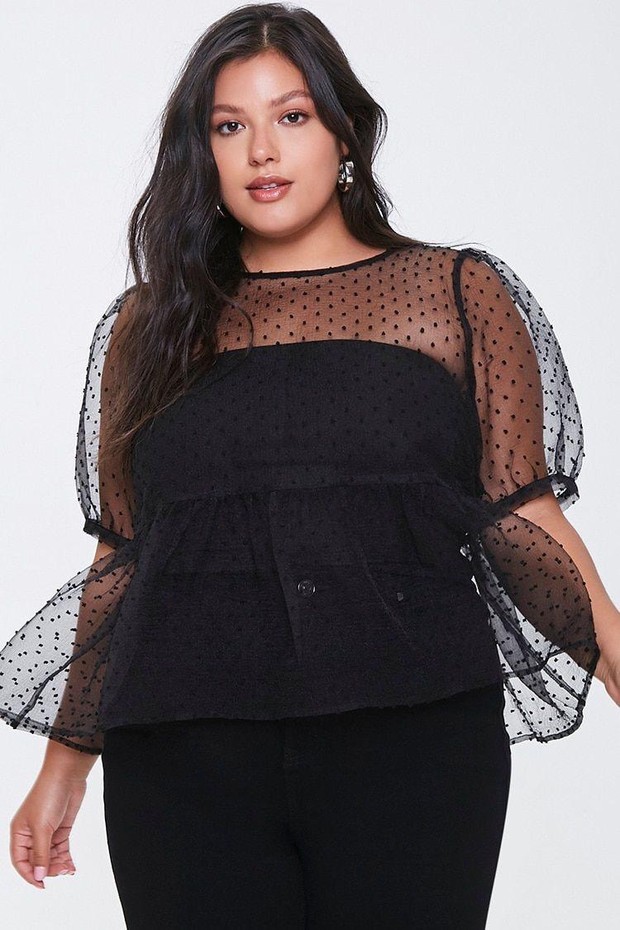 Puff sleeve top/source:pinterest.com/forever21