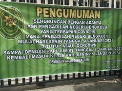 Pegawai Positif COVID-19, PN Bengkulu Tutup Sementara Mulai Hari Ini
