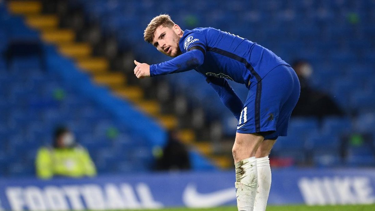 Timo Werner tak mencatatkan satupun tembakan on target melawan Manchester City. (Foto: Getty Images/Pool)