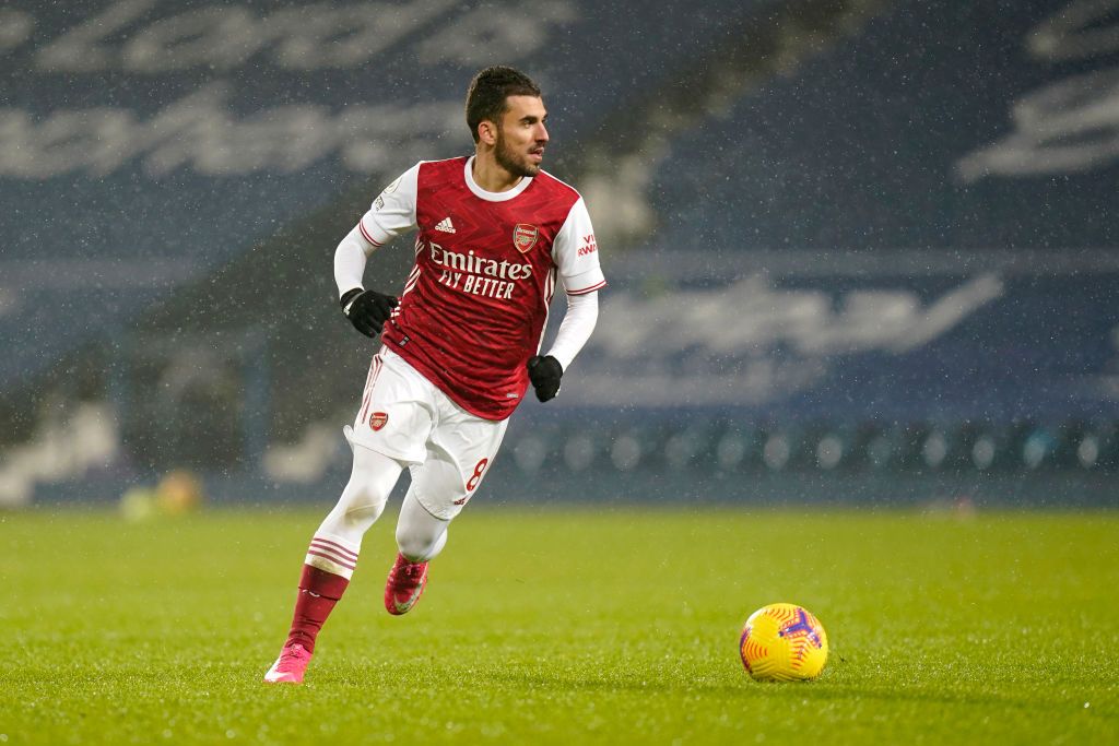 WEST BROMWICH, ENGLAND - JANUARY 02: Dani Ceballos of Arsenal runs with the ball during the Premier League match between West Bromwich Albion and Arsenal at The Hawthorns on January 02, 2021 in West Bromwich, England. The match will be played without fans, behind closed doors as a Covid-19 precaution. (Photo by Tim Keeton - Pool/Getty Images)