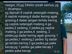 Netizen Emosi Lihat Pesanan 25 Porsi Nasi Goreng yang Super Detail