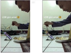 Duh! Saling Suap via Video Call, Pasangan LDR Ini Buang-buang Nasi