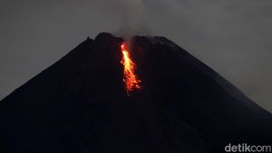 Penampakan Terkini Gunung Merapi yang Semburkan Lava Pijar