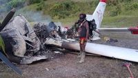 Foto-foto Pesawat MAF di Intan Jaya Papua yang Dibakar KKB