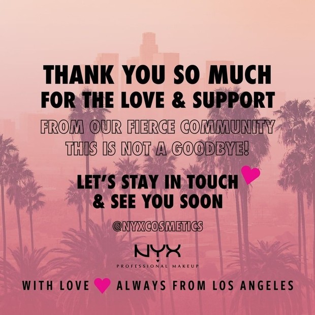 NYX Cosmetics/instagram.com/nyxcosmetics_indonesia NYX Cosmetics mengucapkan terima kasih/instagram.com/nyxcosmetics_indonesia