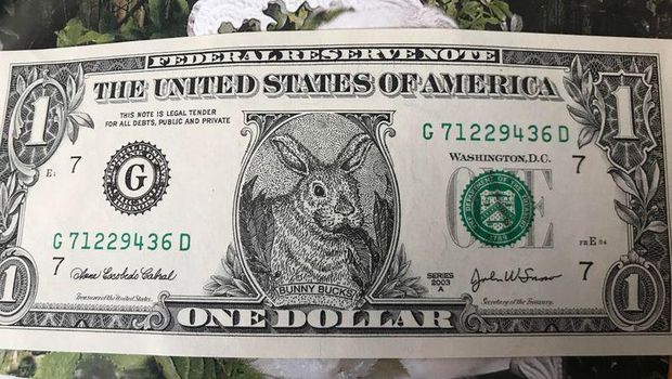Uang Dollar bergambar Sinterklas