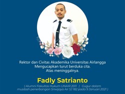 Kru Sriwijaya Air SJ182 Fadly Satrianto Alumnus Unair, Civitas Berdukacita