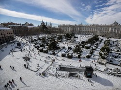 Kondisi Madrid Usai Dihantam Badai Salju