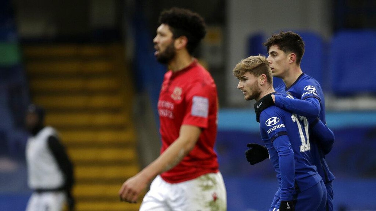 Timo Werner dan Kai Havertz butuh waktu bersinar di Chelsea (AP/Matt Dunham)