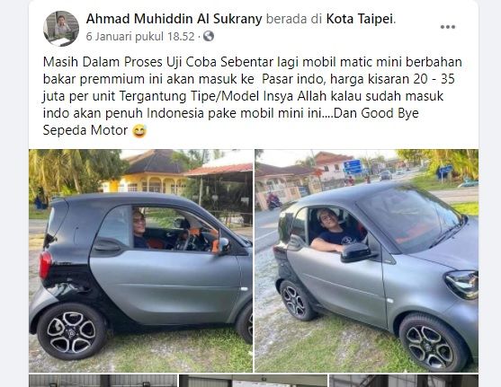 Viral mobil kecil murah, harganya setara Honda Vario Viral mobil kecil murah, harganya setara Honda Vario