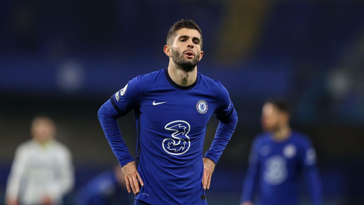 Christian Pulisic mengalami cedera hamstring di laga Chelsea vs West Bromwich Albion (Foto: Getty Images/Richard Heathcote)