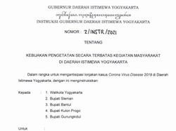 Sultan HB X Ubah Aturan PTKM di DIY, Ini 11 Poin Kebijakan Terbaru