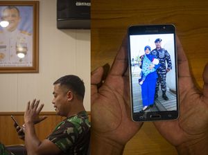 Begini Cara Prajurit TNI AL Memecah Rindu Begini Cara Prajurit TNI AL Memecah Rindu