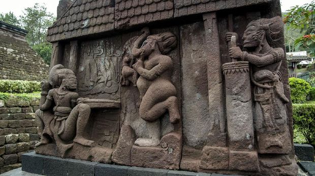Sukuh is a Hindu temple located on the slopes of Mt. Lawu at an altitude of 1186m above sea level. This temple is considered controversial because of its unusual shape and because of the explicit depiction of human genitals on some of its reliefs. iStockphoto/benito_anu