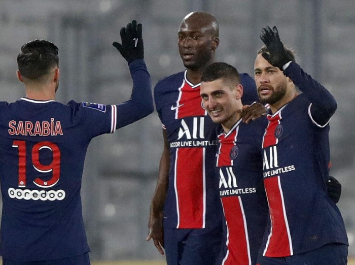 Paris Saint-Germain berhasil menjadi juara Trophee des Champions usai mengalahkan Marseille 2-1 di Stade Bollaert-Delelis, Kamis (14/1/2021) dini hari WIB.