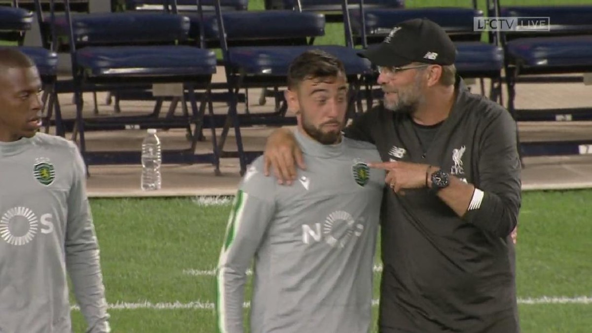 Juergen Klopp langsung takjub saat pertama kali bertemu Bruno Fernandes (Twitter)
