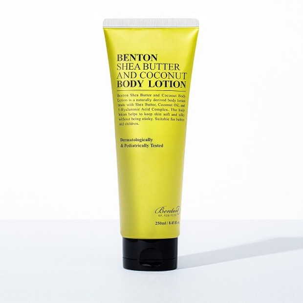Benton Shea Butter & Coconut Body Lotion/bentoncosmetics.com Kedua bahan utama dalam Benton Shea Butter & Coconut Body Lotion ini bersertifikat organik, seperti shea butter dan minyak kelapa.