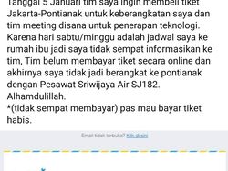 Cerita Pria Garut Batal Naik Sriwijaya Air SJ182 Gegara Pulang ke Rumah Ibu