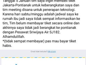 Cerita Pria Garut Batal Naik Sriwijaya Air SJ182 Gegara Pulang ke Rumah Ibu