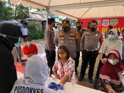 Tekan Penyebaran Corona, Polres Tangsel Bagikan 1.500 Masker-Gelar Rapid Test
