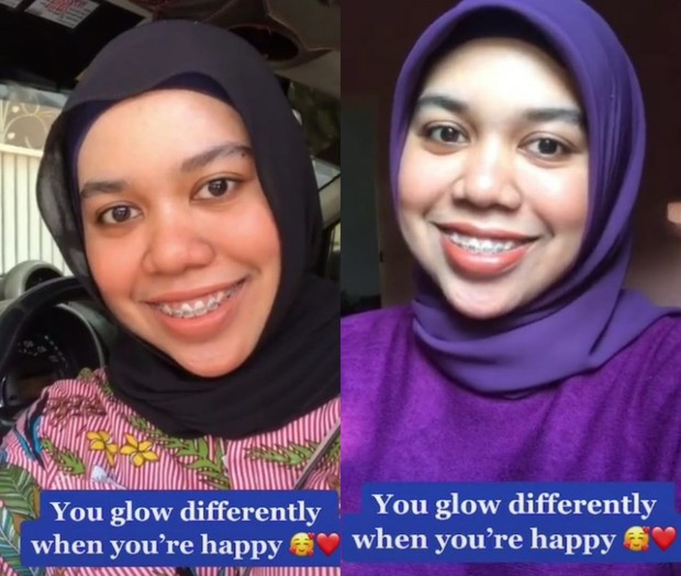 Transformasi Nur Qistina Emylina/Foto : tiktok.com/@freakykina Transformasi Nur Qistina Emylina