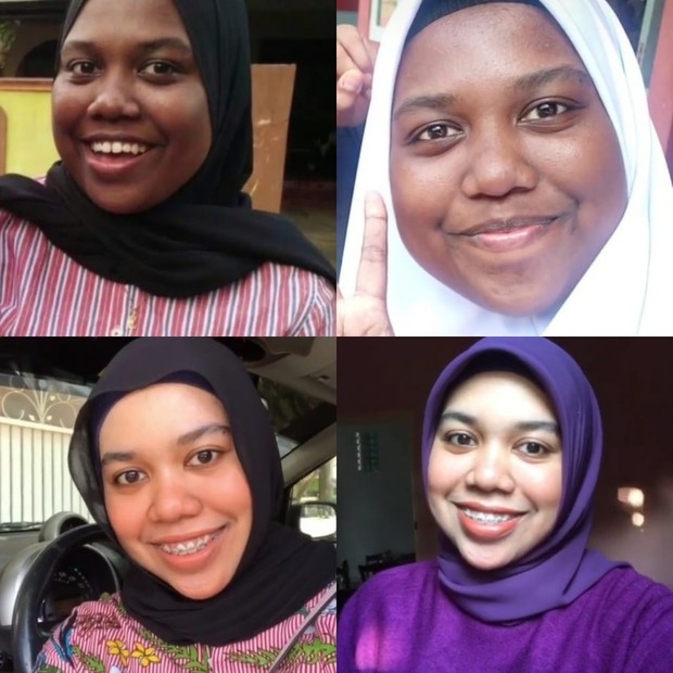 Transformasi Nur Qistina Emylina/Foto : tiktok.com/@freakykina Transformasi Nur Qistina Emylina