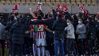 Barcelona kalah 2-3 dari Athletic Bilbao pada final Piala Super Spanyol di Estadio de La Cartuja, Sevilla, Senin (18/1/2021) dini hari WIB (AP)