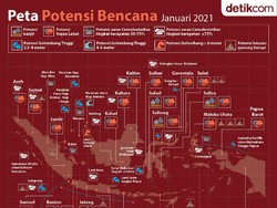 Peta Potensi Bencana Januari 2021