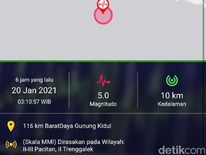 Getaran Gempa M 5 Guncang Gunung Kidul Dirasakan Warga Pacitan Getaran Gempa M 5 Guncang Gunung Kidul Dirasakan Warga Pacitan