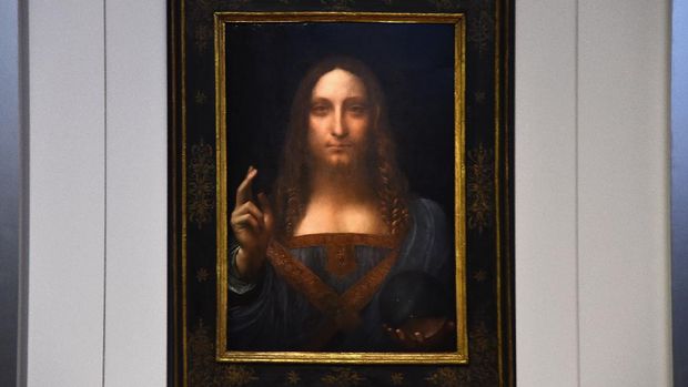 NEW YORK, NY - OCTOBER 10: Christie's unveils Leonardo da Vinci's 'Salvator Mundi' with Andy Warhol's 'Sixty Last Suppers' at Christie's New York on October 10, 2017 in New York City.   Ilya S. Savenok/Getty Images for Christie's Auction House/AFP