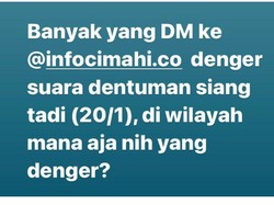 Geger Suara Dentuman Misterius di Cimahi, Ini Kata BMKG