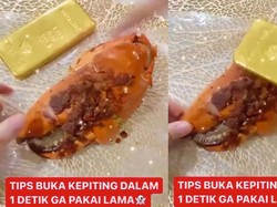 Gokil! Ibu Ini Pecahkan Kepiting Pakai Emas Batangan Rp 900 Juta