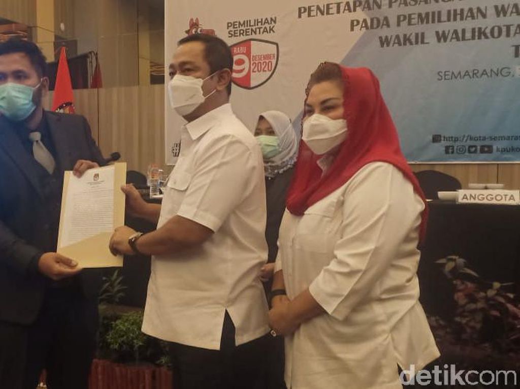 KPU Tetapkan Petahana Hendi-Ita Paslon Terpilih Pilkada Semarang