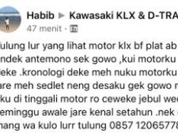 Viral, Beli KLX Belum Bayar Malah Bawa Kabur Motor, Ceweknya Ditinggalin!