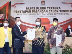 KPU Tetapkan Tatu-Pandji Jadi Pemimpin Kabupaten Serang Terpilih