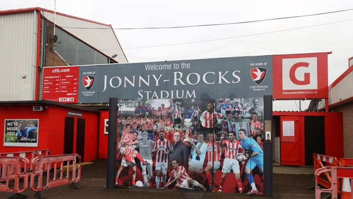 Cheltenham Town FC CHELTENHAM, ENGLAND - JANUARY 10: General view outside the stadium prior to the FA Cup Third Round match between Cheltenham Town and Mansfield Town at Jonny Rocks Stadium on January 10, 2021 in Cheltenham, England. Sporting stadiums around England remain under strict restrictions due to the Coronavirus Pandemic as Government social distancing laws prohibit fans inside venues resulting in games being played behind closed doors. (Photo by Eddie Keogh/Getty Images)