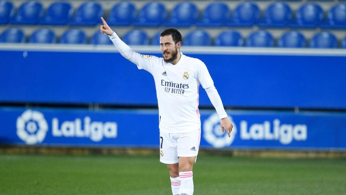 Eden Hazard kembali absen memperkuat Real Madrid karena cedera (Foto: Getty Images/Juan Manuel Serrano Arce)