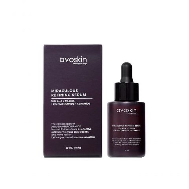Avoskin Miraculous Refining Serum/avoskinbeauty.com produk lokal lainnya yang mengeluarkan peeling solution serum.