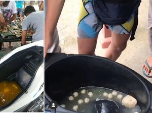 Kreatif! 5 Bagasi Motor Ini Dijadikan Tempat Es Buah hingga Panci Bakso