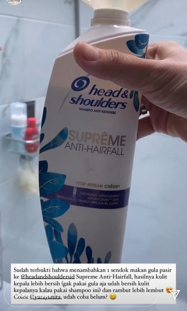 Andra Alodita menggunakan sampo supermarket/instagram.com/alodita