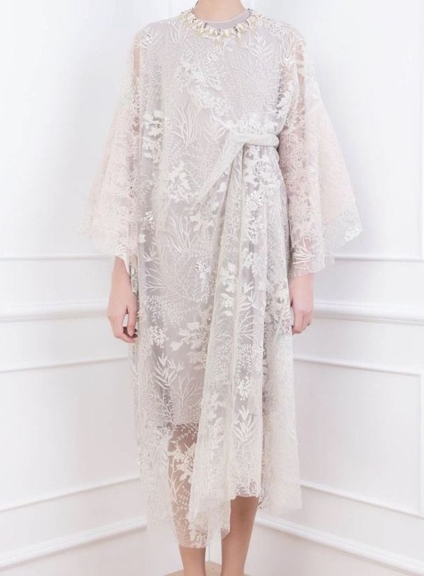 Flower Lace Flare Sleeve Dress