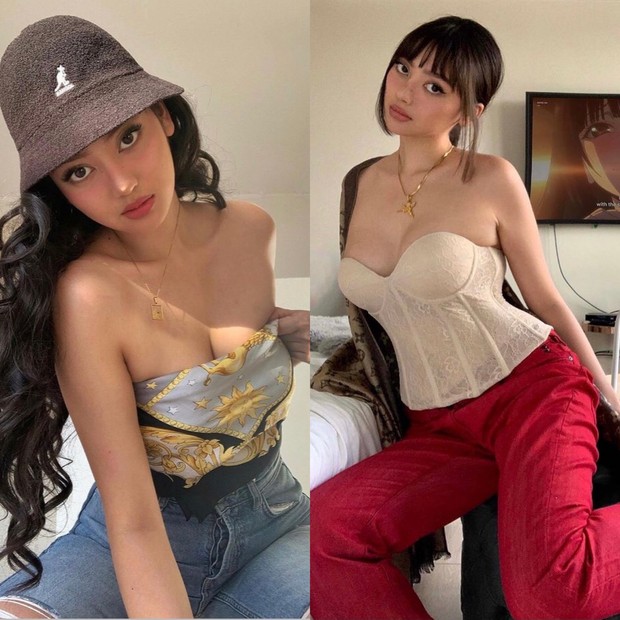 Gaya seksi dengan mix-and-match tops.