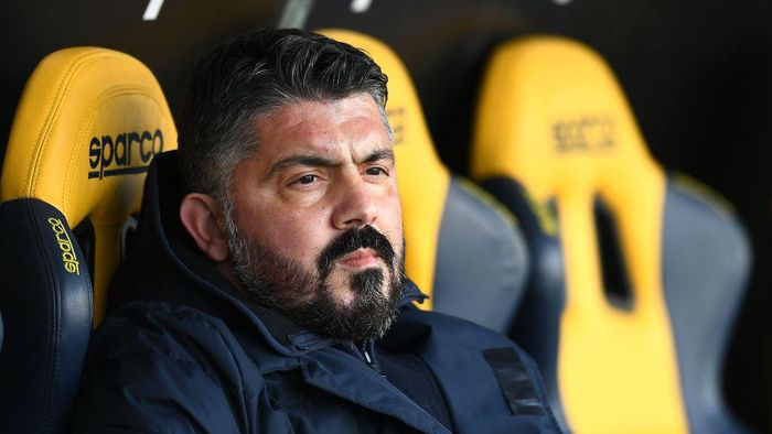 Gennaro Gattuso VERONA, ITALY - JANUARY 24: Gennaro Gattuso head coach of SSC Napoli looks on during the Serie A match between Hellas Verona FC and SSC Napoli at Stadio Marcantonio Bentegodi on January 24, 2021 in Verona, Italy. (Photo by Alessandro Sabattini/Getty Images)