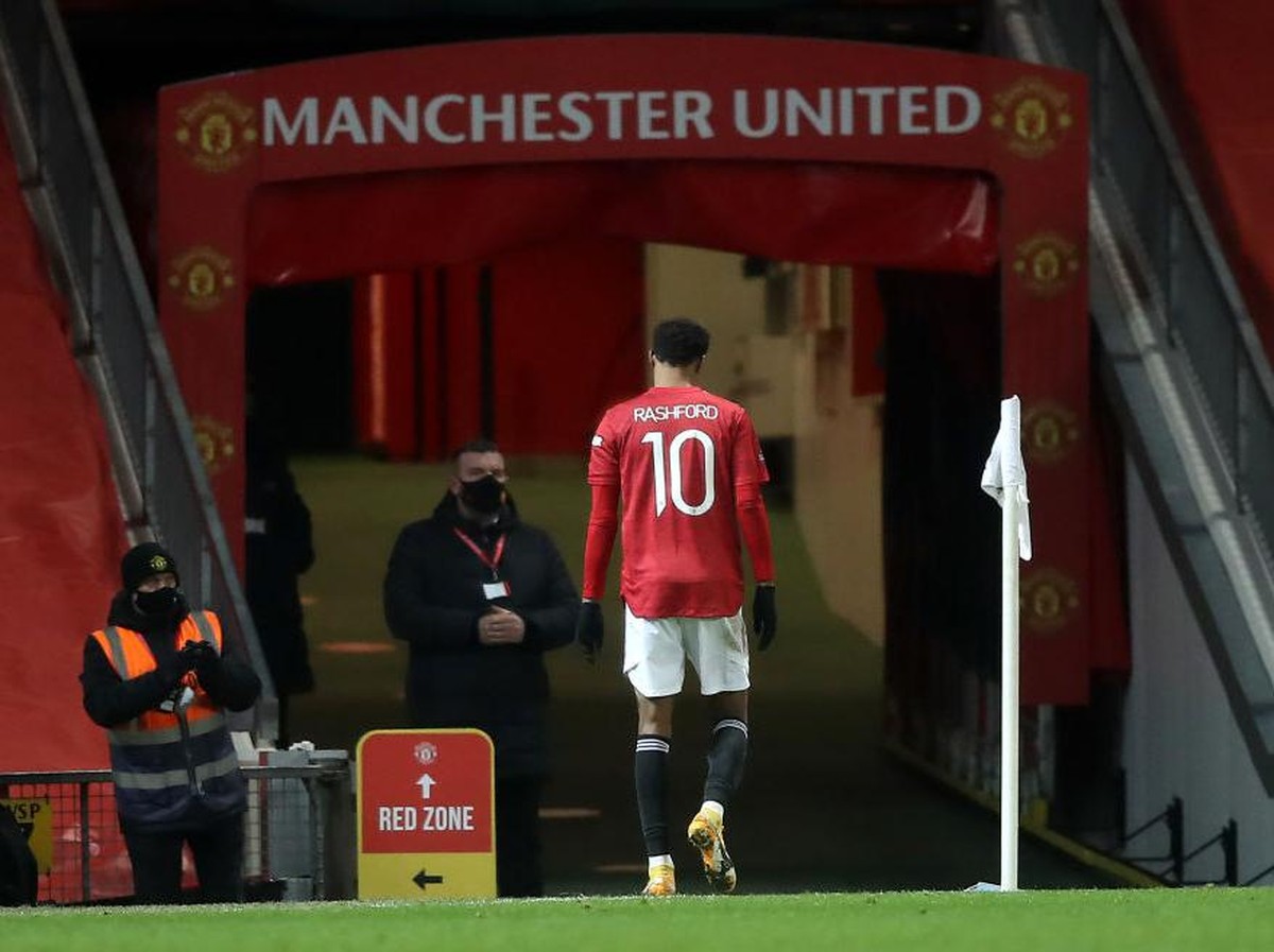 Manchester United menunggu kabar cedera Marcus Rashford. (Foto: Getty Images/Pool)